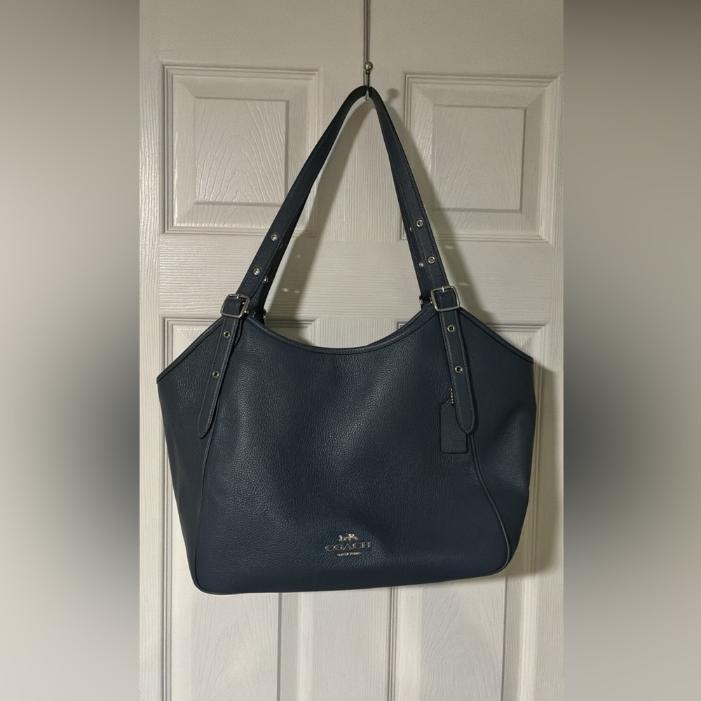 Coach Dark Blue Leather Tote